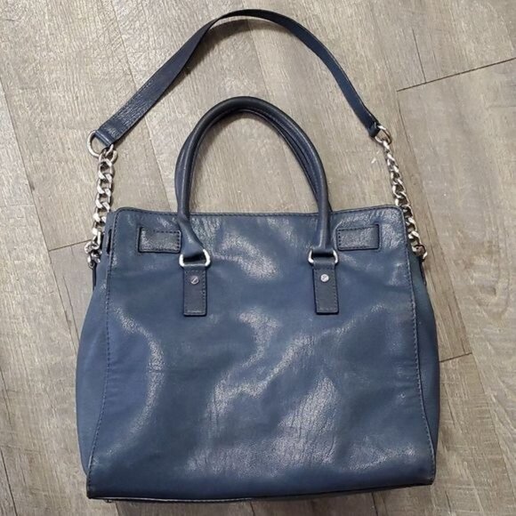 Michael Kors Bag Tote Satchel Shoulder Handbag Purse Blue Leather WOMAN'S WOMEN' - Picture 2 of 14